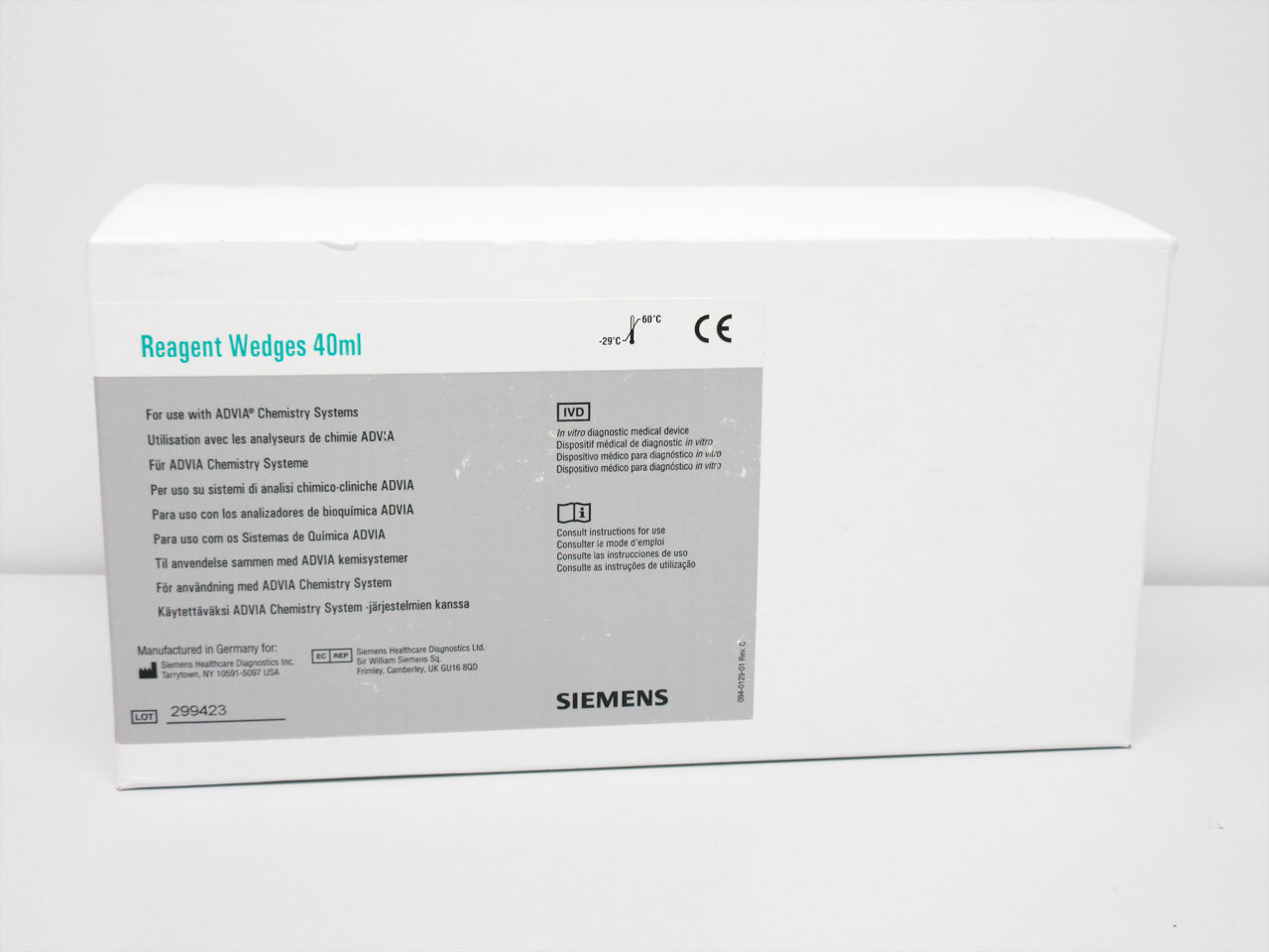 ADVIA CHEMISTRY SIEMENS REAGENT WEDGES 40ML 50 COUNT ~ 094-0123-01 05529881
