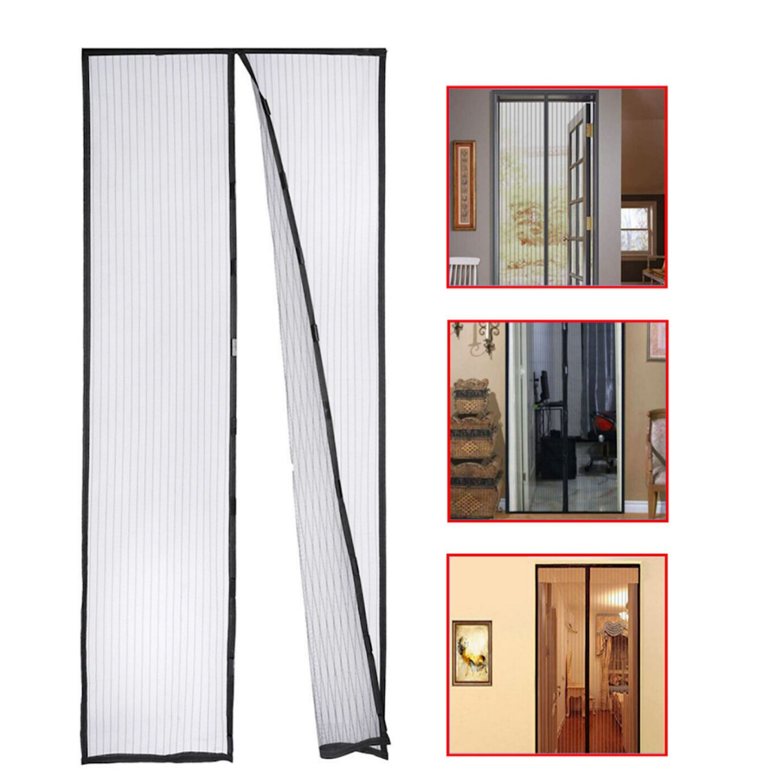 Magnetic Screen Door Mesh Curtain Durable Mosquito Net Bug Hands Free US