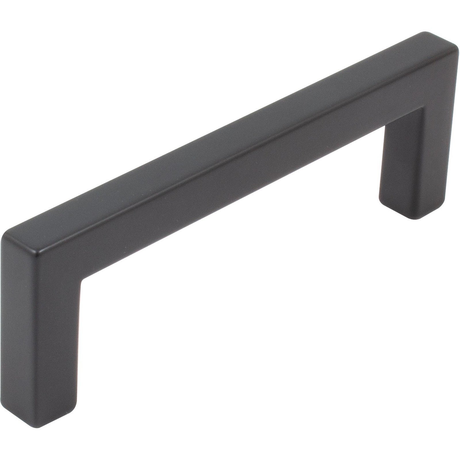 Contemporary Square Cabinet Pull, 96 Millimeters, Zinc Base Material, Matte Blac