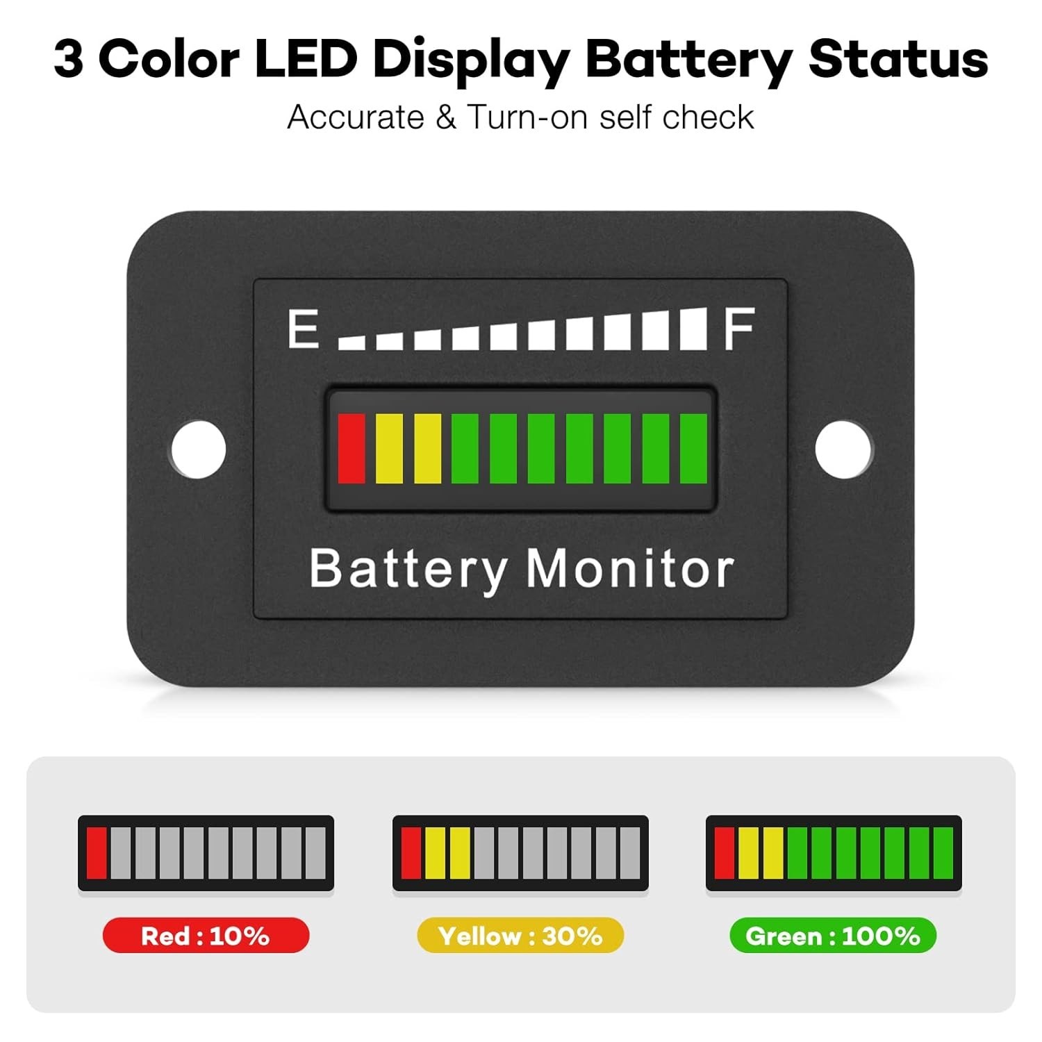OBDResource BM210 12V 24V 36V 48V 60V 72V Car Golf cart Battery Indicator Meter