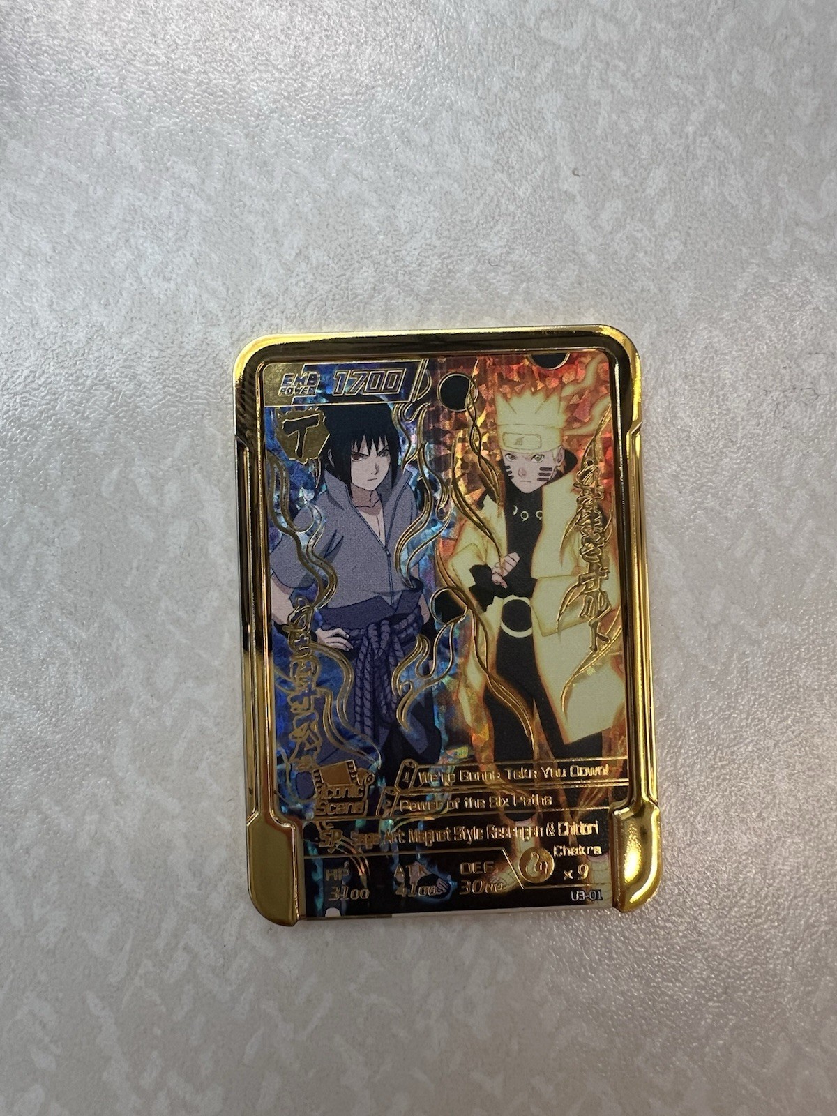 Naruto Emblem Battle - Naruto & Sasuke Gold 6-star Iconic Scene Foil U3-01