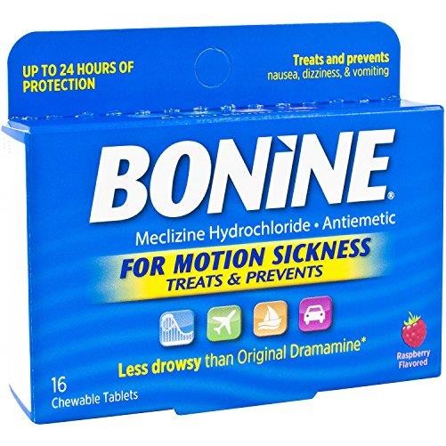 Bonine Motion Sickness Protection Chewable Tablets 16 Tablets Nausea 2 Pack