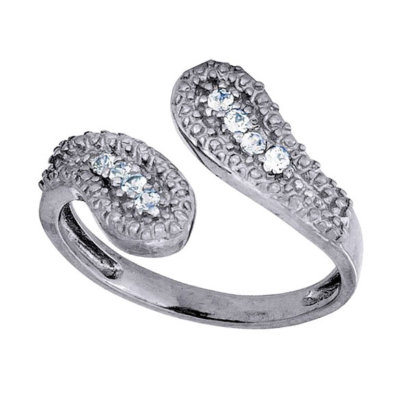 Wrap Around With Toe Ring in 14K White Gold Plated Sterling Silver
