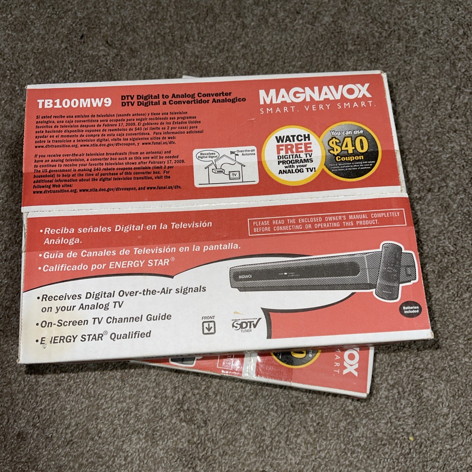 Magnavox TB100MW9 DTV Digital To Analog Converter SDTV Tuner New…. $29.99 Each