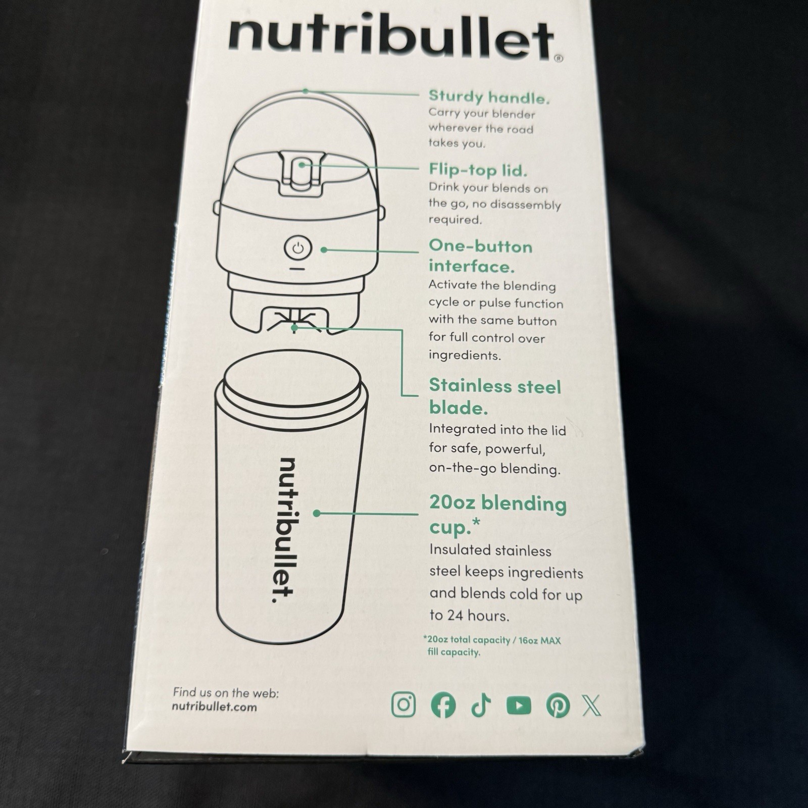 NutriBullet - Flip Insulated Portable Blender - Black