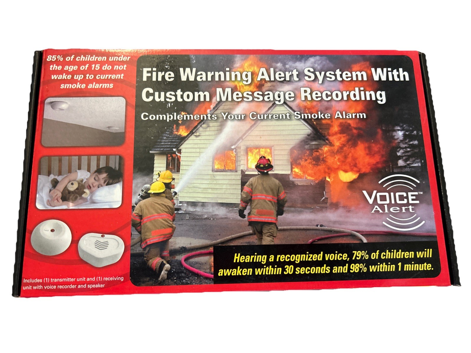 Fire Warning Alert System , With Custom Message Recording, New In Box