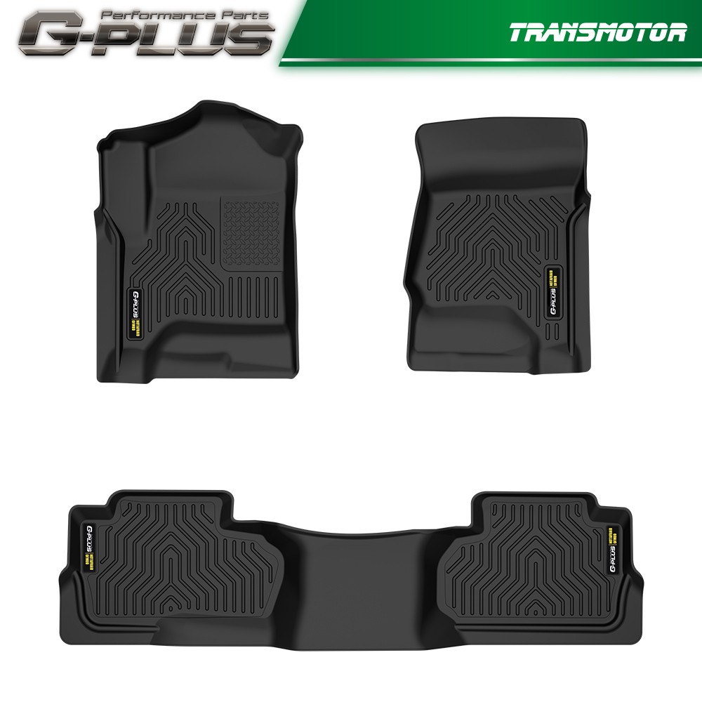 TPE Floor Mats Liner for 2014-2019 Chevrolet Silverado & GMC Sierra Double Cab