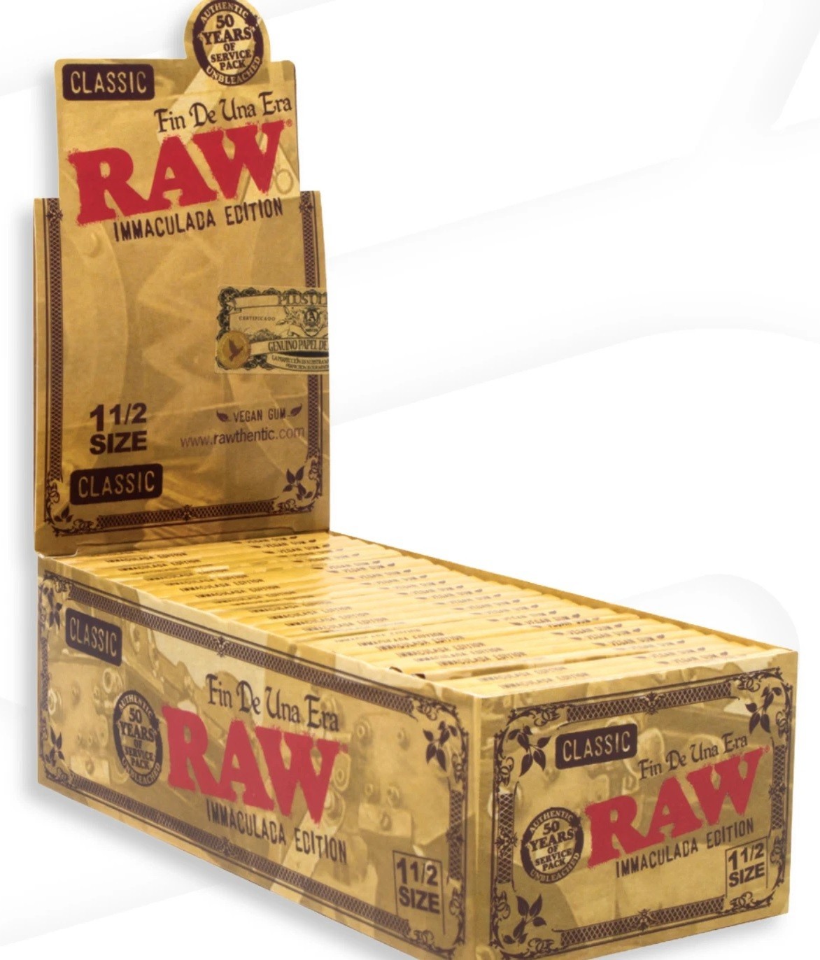RAW Classic Immaculada MACU 1 1/2 Rolling Papers Full Box 25 Pack RAWthentic