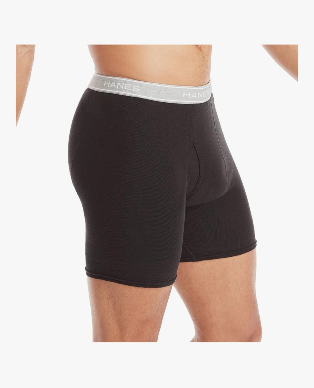 Hanes Mens 6 Pack Boxer Briefs Cotton Wicking Cool Comfort Black/Gray,2XL