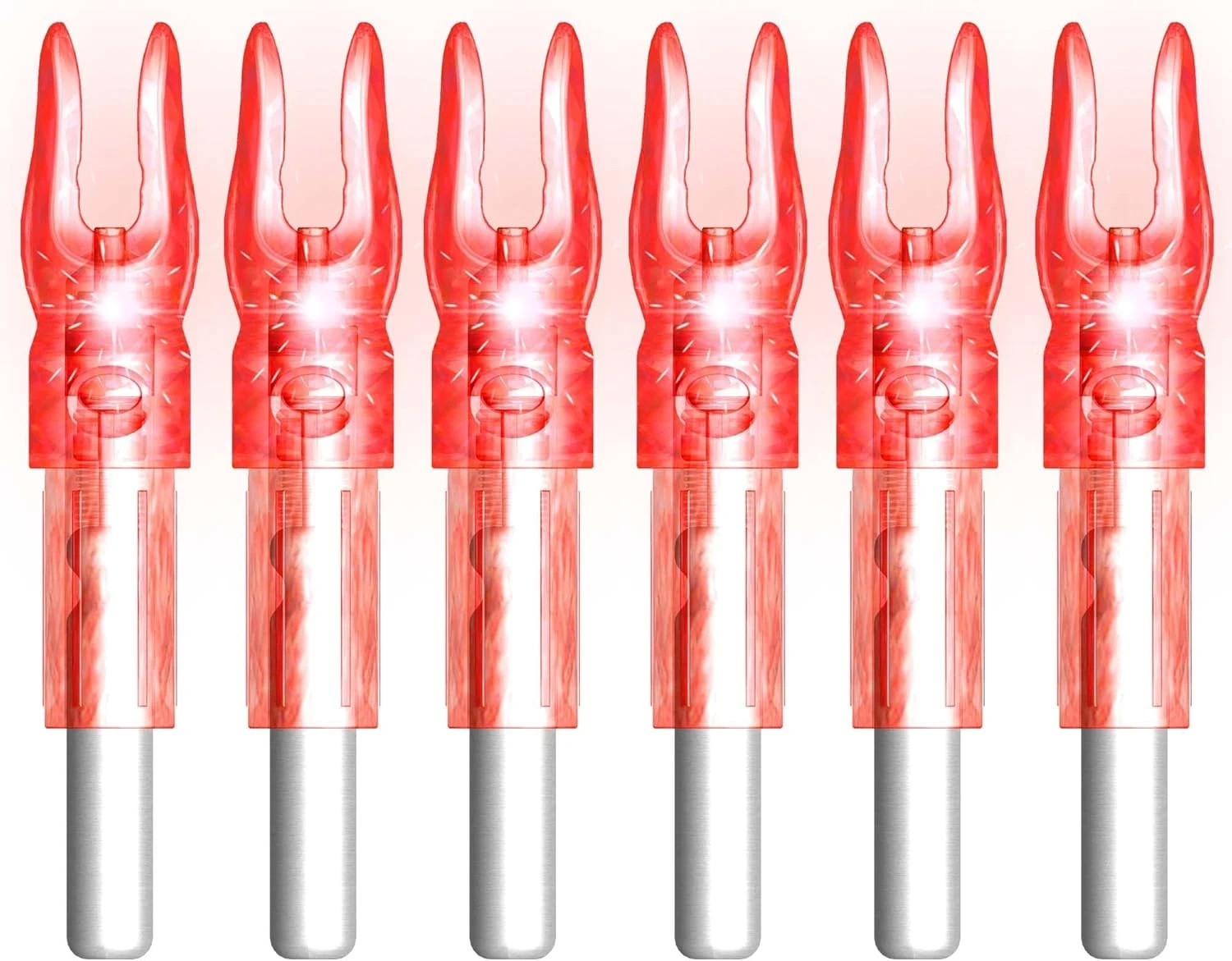 Pack of 6 LED Lighted Nocks for Arrows 0.244"/6.20mm