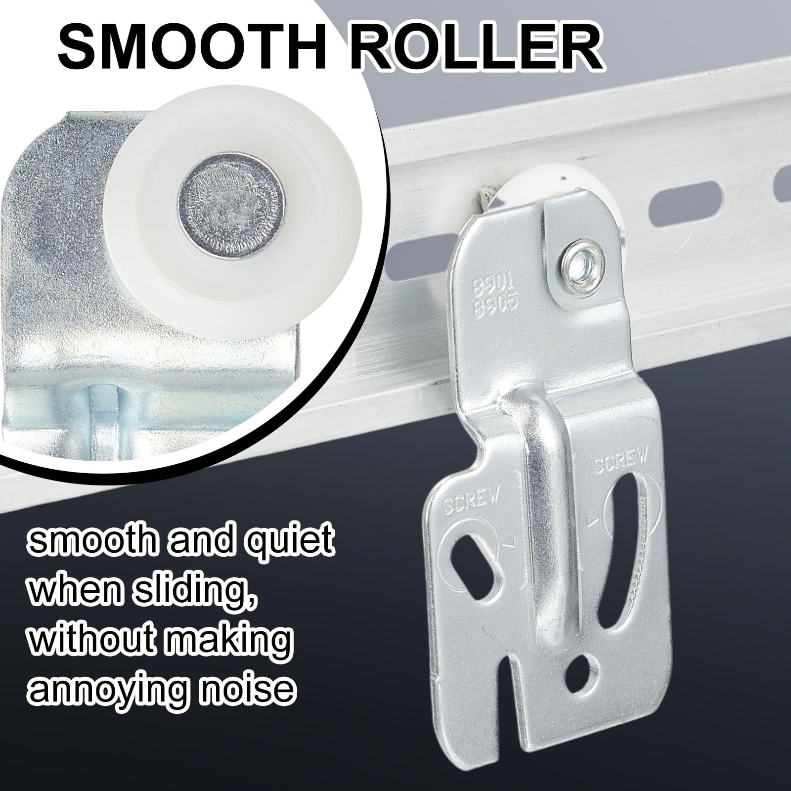 Blulu 4 Pcs Sliding Closet Door Roller Kit Silver