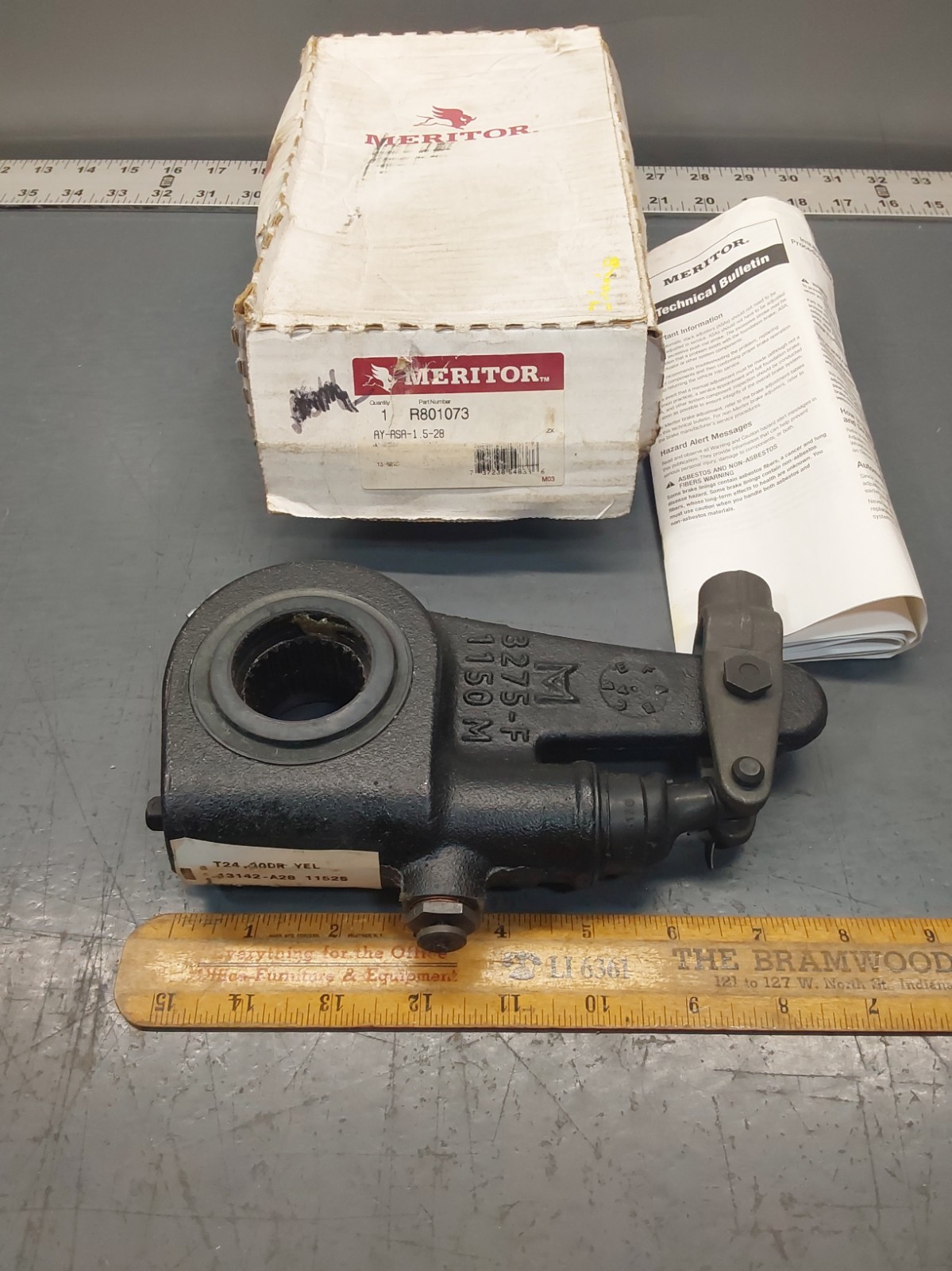 NOS Genuine Meritor R801073 Automatic Slack Adjuster  5.5" Arm  1.5" 28 Spline