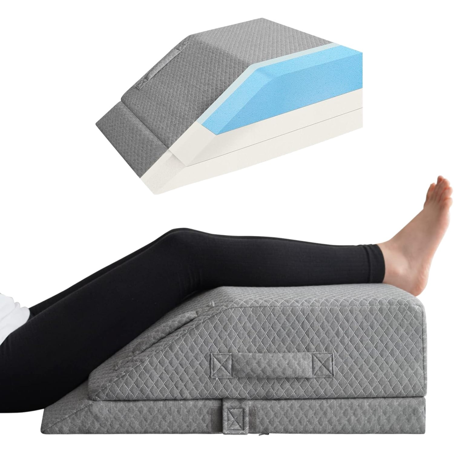 Luxury Jacquard Cooling Gel Leg Pillow for Optimal Support and Blood Circulation