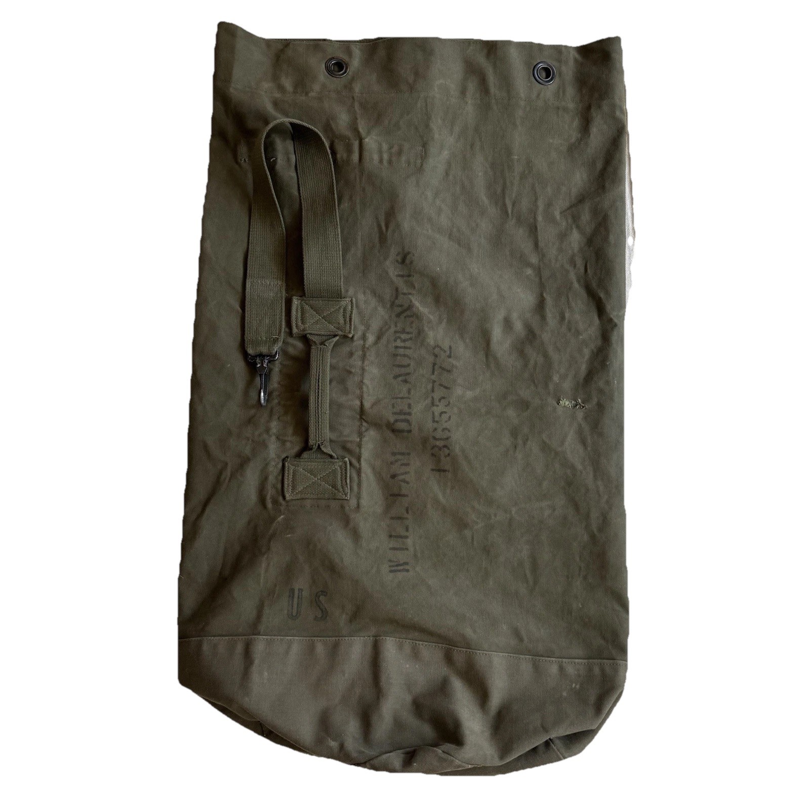 Vietnam War Era US Military Duffel Bag Sea Bag Canvas OD Green Named