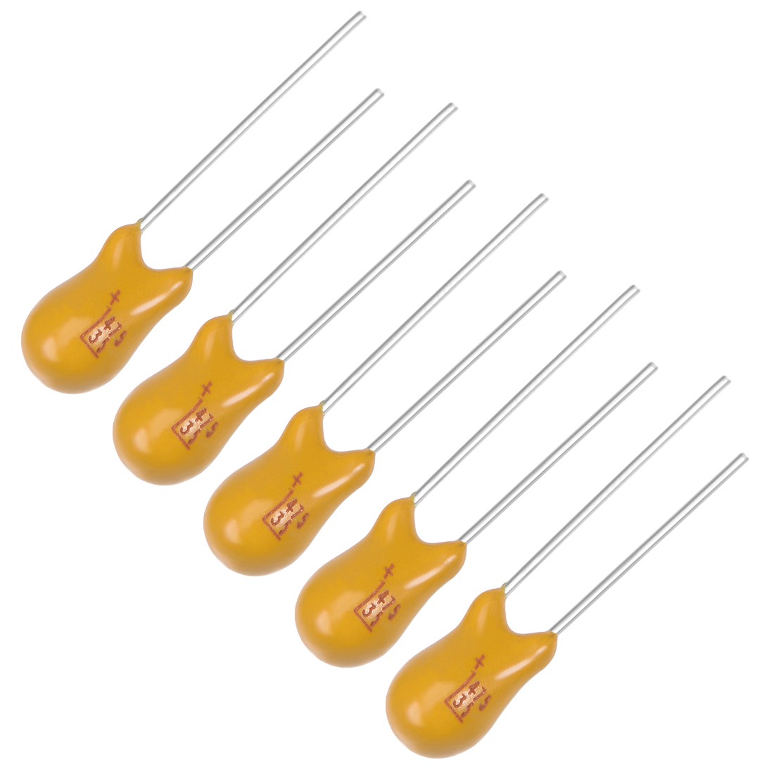 4.7uF Tantalum Capacitor, 35V 2 Pin Radial Dipped Tantalum Bead Capacitors 5pcs