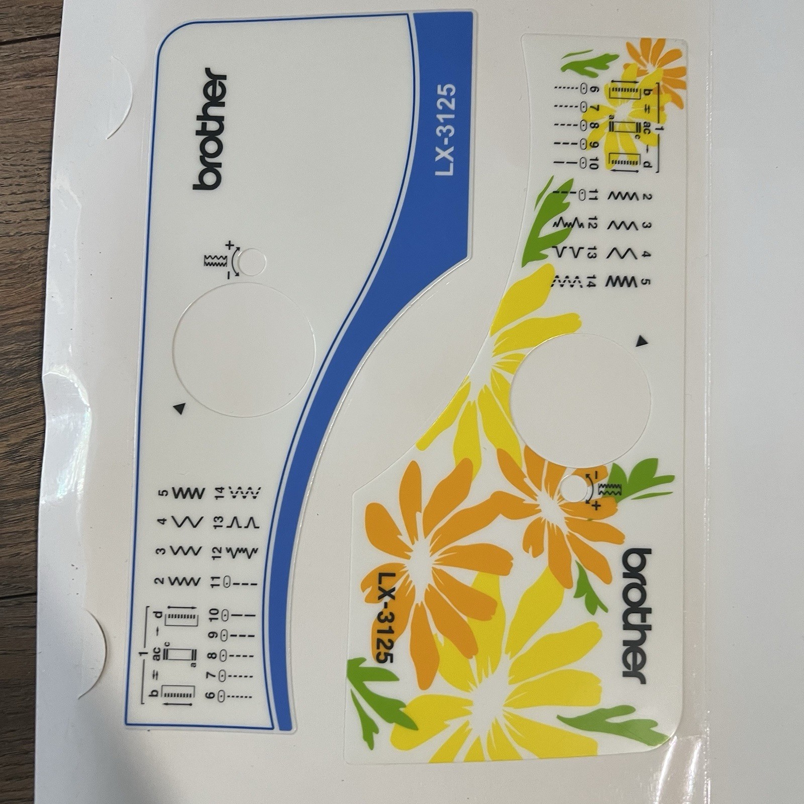 Brother LX-3125 Sewing Machine Replacement Decal Sticker Kit Floral Easy