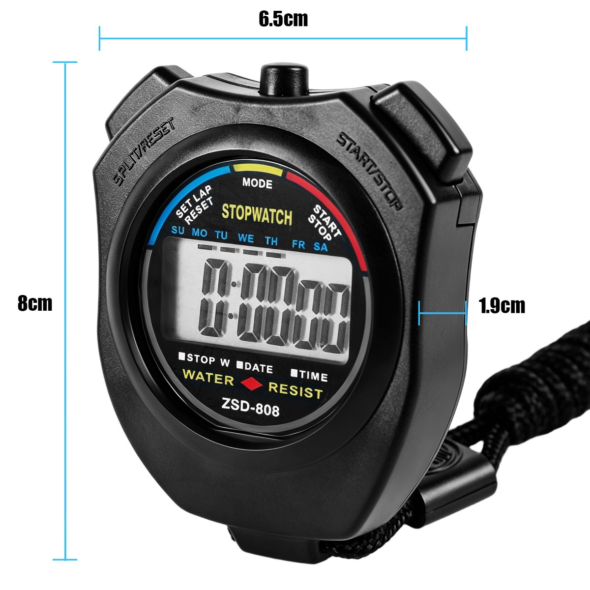 2x Multi-Function Electronic Digital Sport Stopwatch Timer, Large Display & Date
