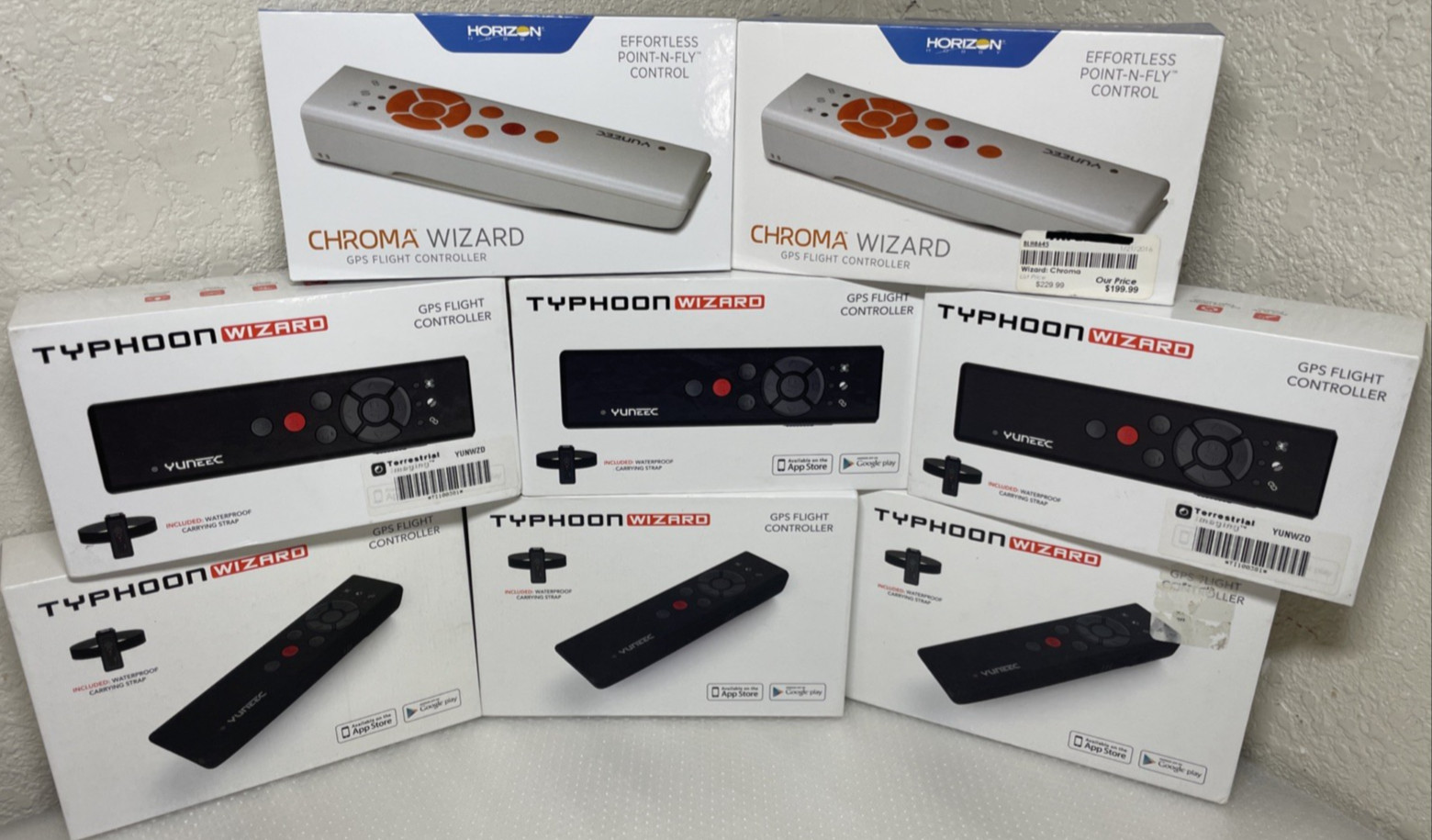 Lot of 8 Yuneec Typhoon Wizard Horizon Hobby Chroma Wizard Remote Controllers