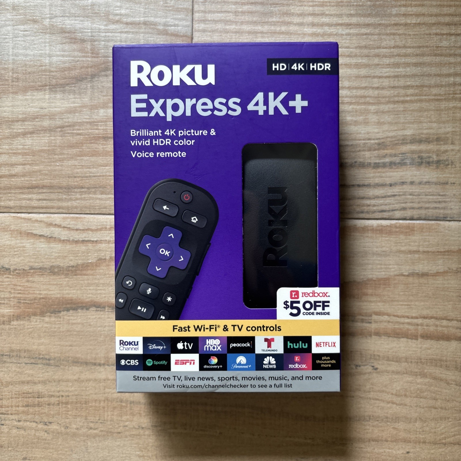 Roku Express 4K+ Streaming Device 2160p HDR Voice Remote Wi-Fi HDMI Black