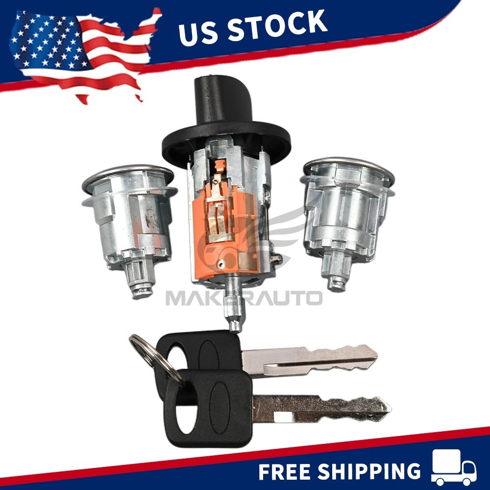 For 1996-1997 F-250 F-350 IGNITION & DOOR LOCK CYLINDER SET 2 KEYS MATCHED NEW!
