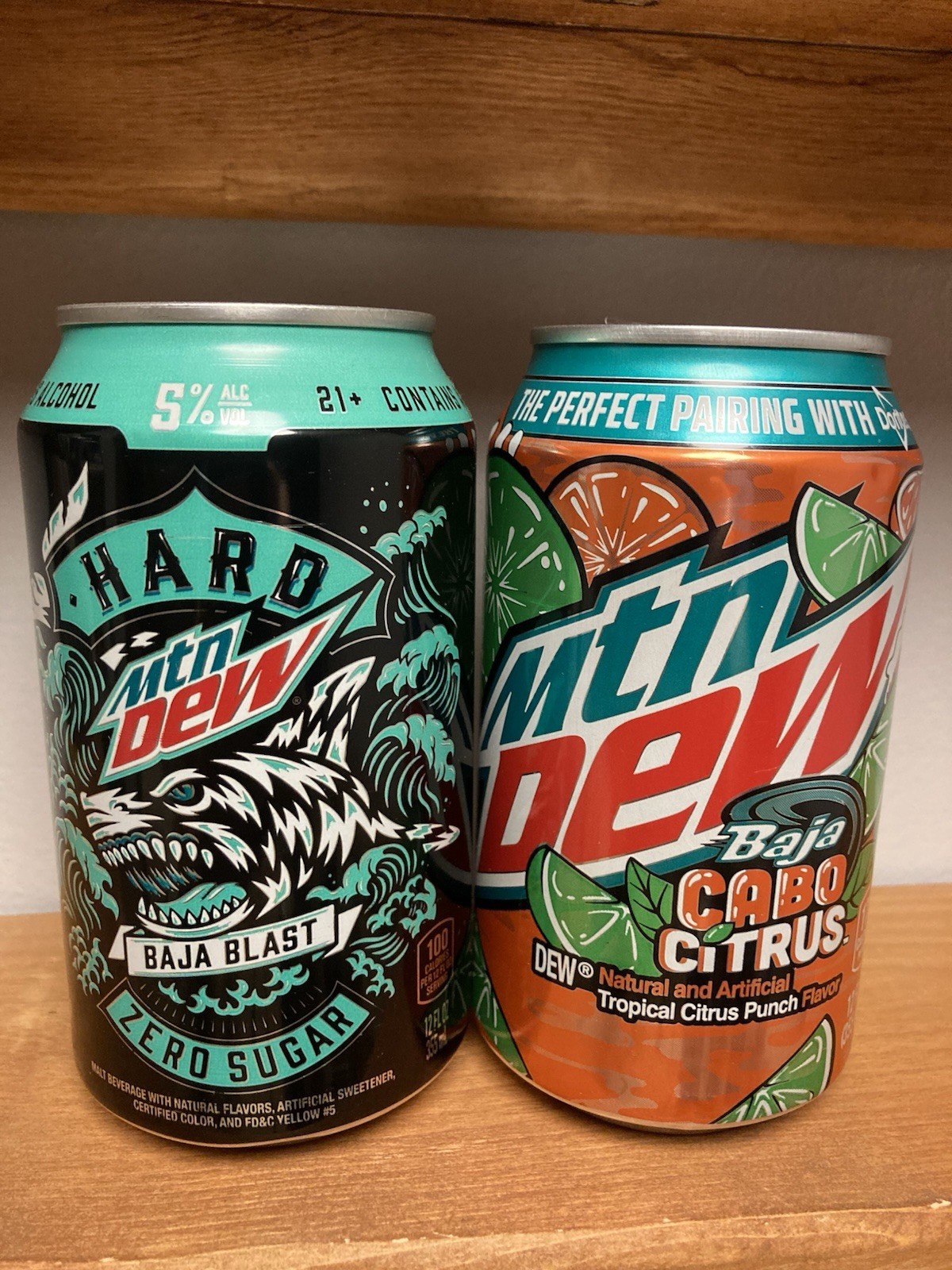 Lot Of 2 Mountain Dew Empty Cans. ‘24 Hard Baja Blast ‘25 Cabo Citrus. 12oz USA