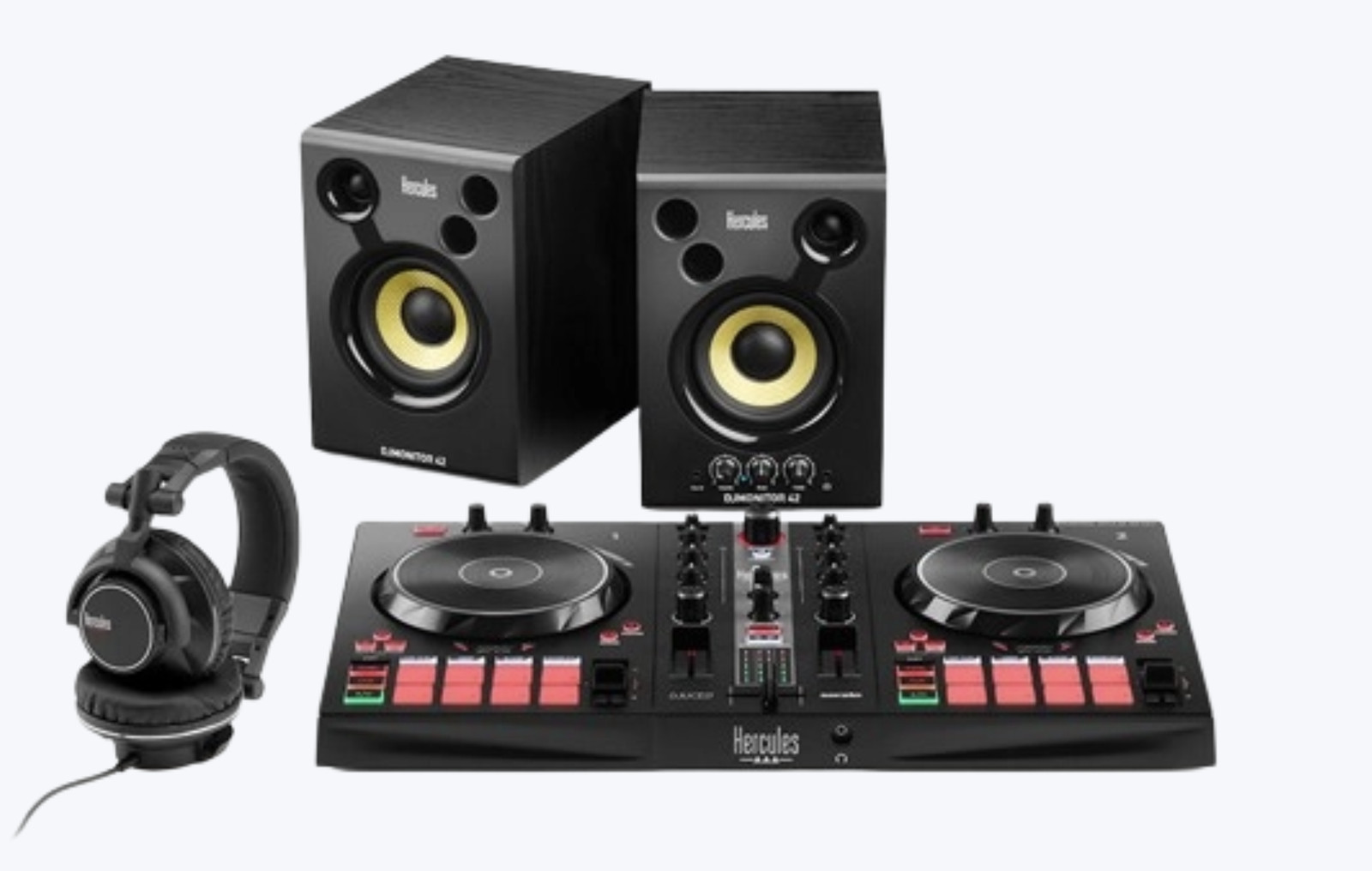 Hercules DJ Essentials Kit - All-in-One Kit with Inpulse 300mk2, DJ Monitor 42 (