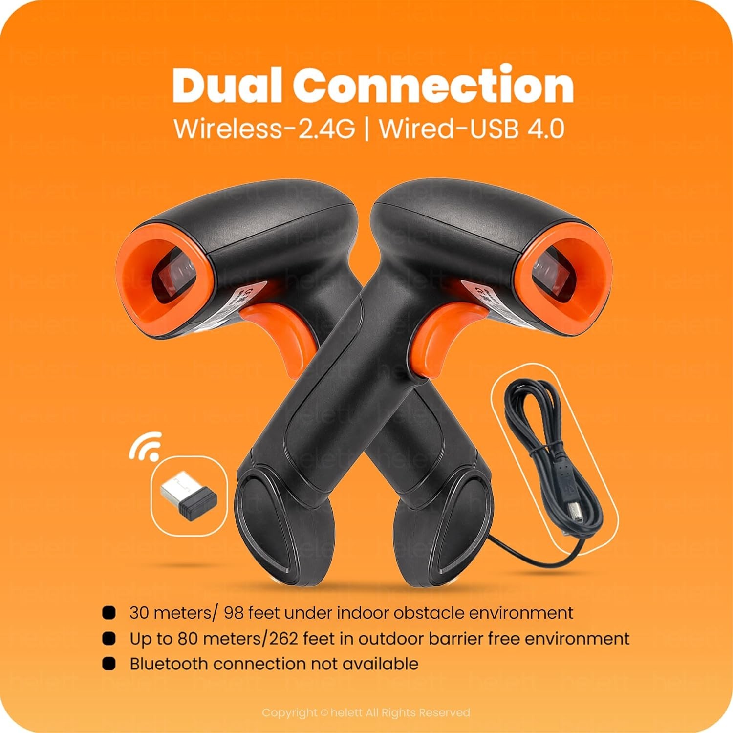 HT20 Wireless 2.4GHz 2D & 1D Barcode Scanner QR Code & Barcode Wired & Wirele...