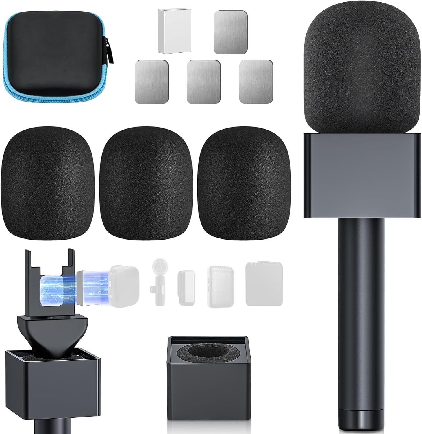 Handheld Adaptor for Interview Mic, Mic Handle Compatible with DJI 1/2/3/Mini 1/