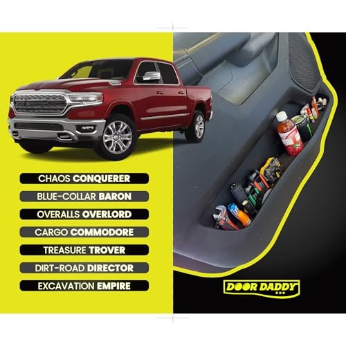 Truck Organizer with Cup Holders Insert Compatible Black Combo Driver+Passenger