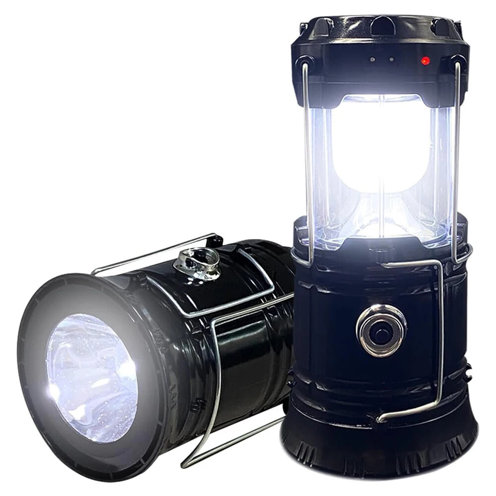 Solar Camping Lantern Collapsible LED Solar USB Rechargeable Lantern Flashlight