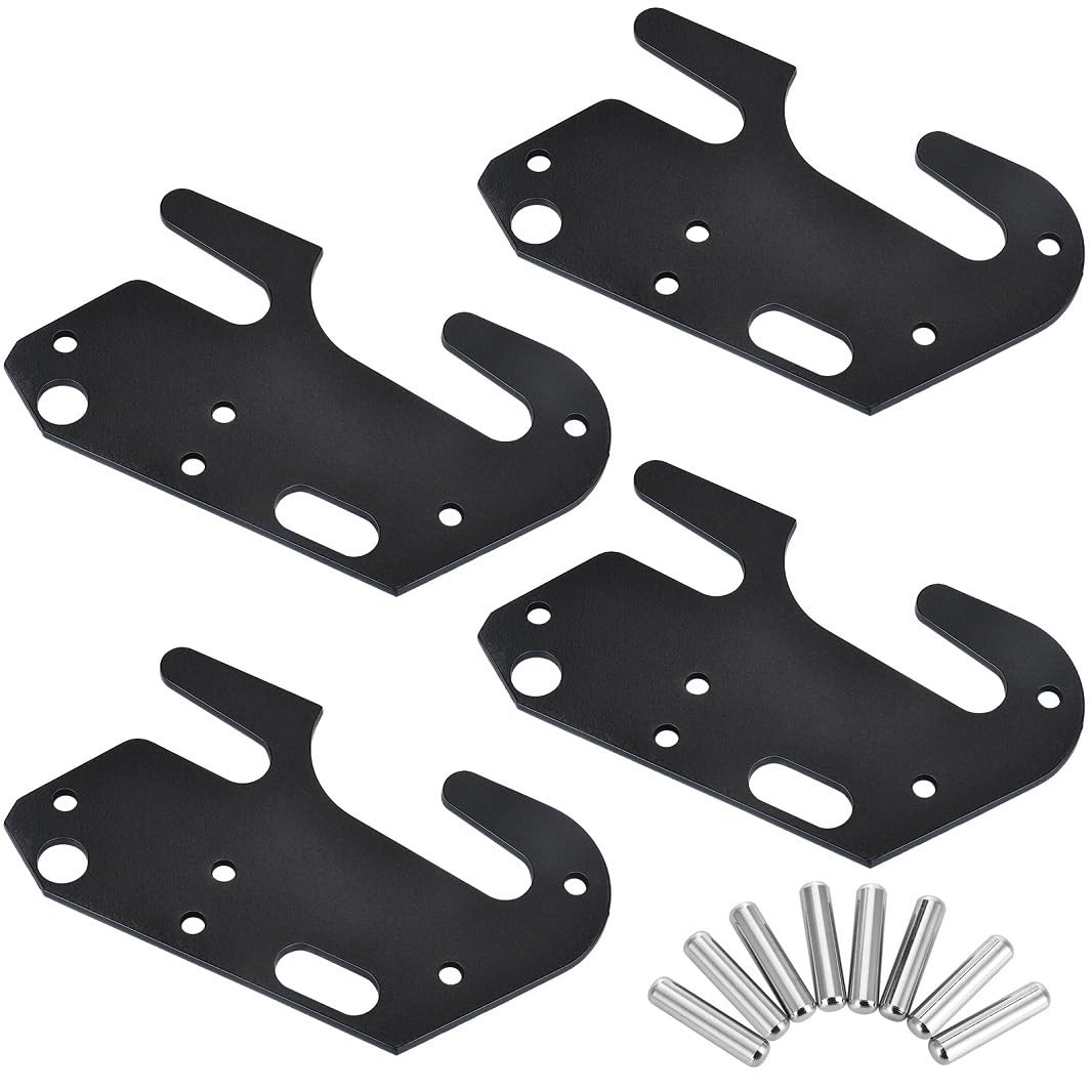 Black Painted Universal Steel Floor Mount Bed Support Hook Plates 4 PCS