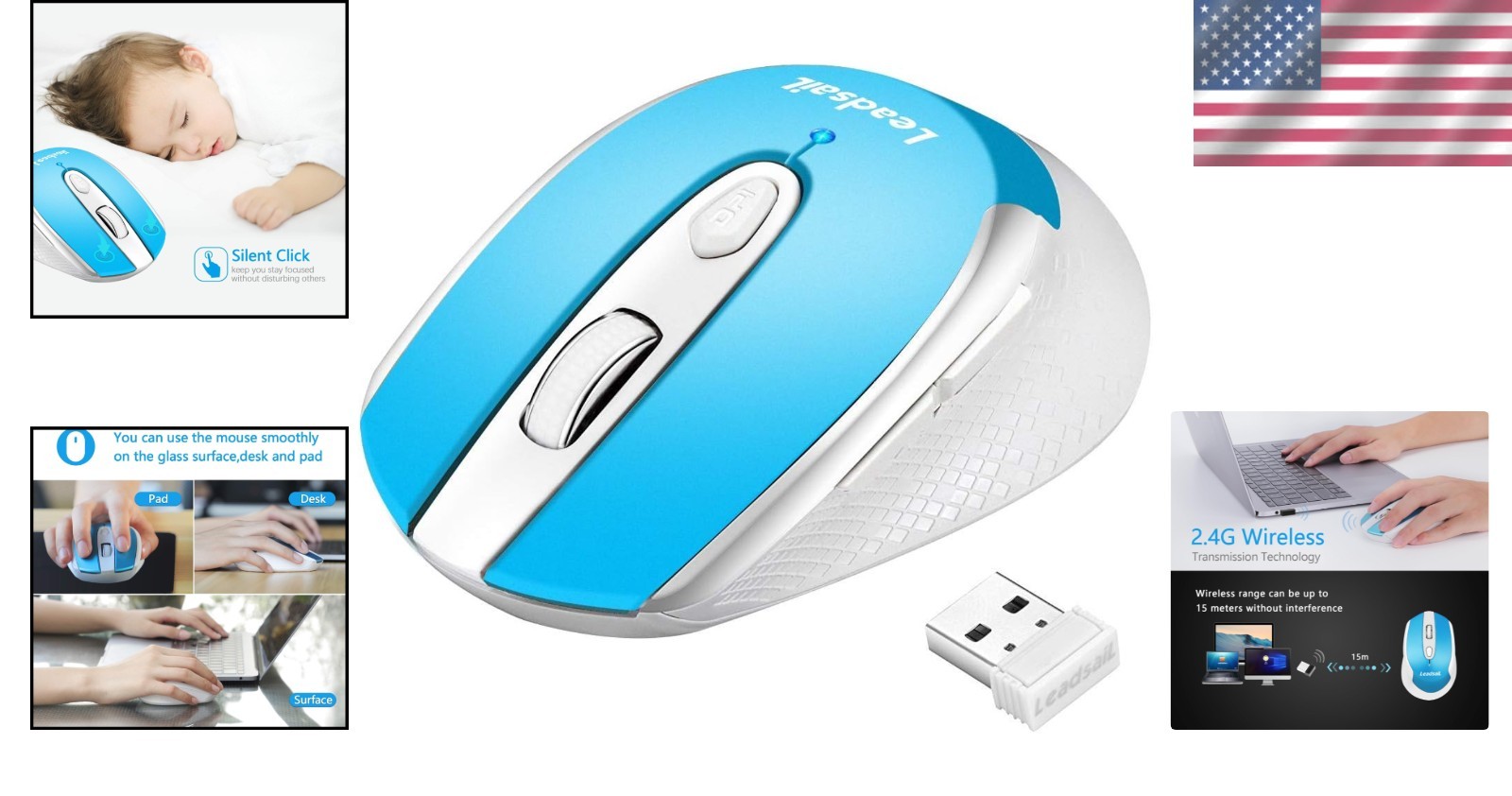 Lightweight 2.4G Wireless Computer Mouse | Soundless and Ergonomic Features