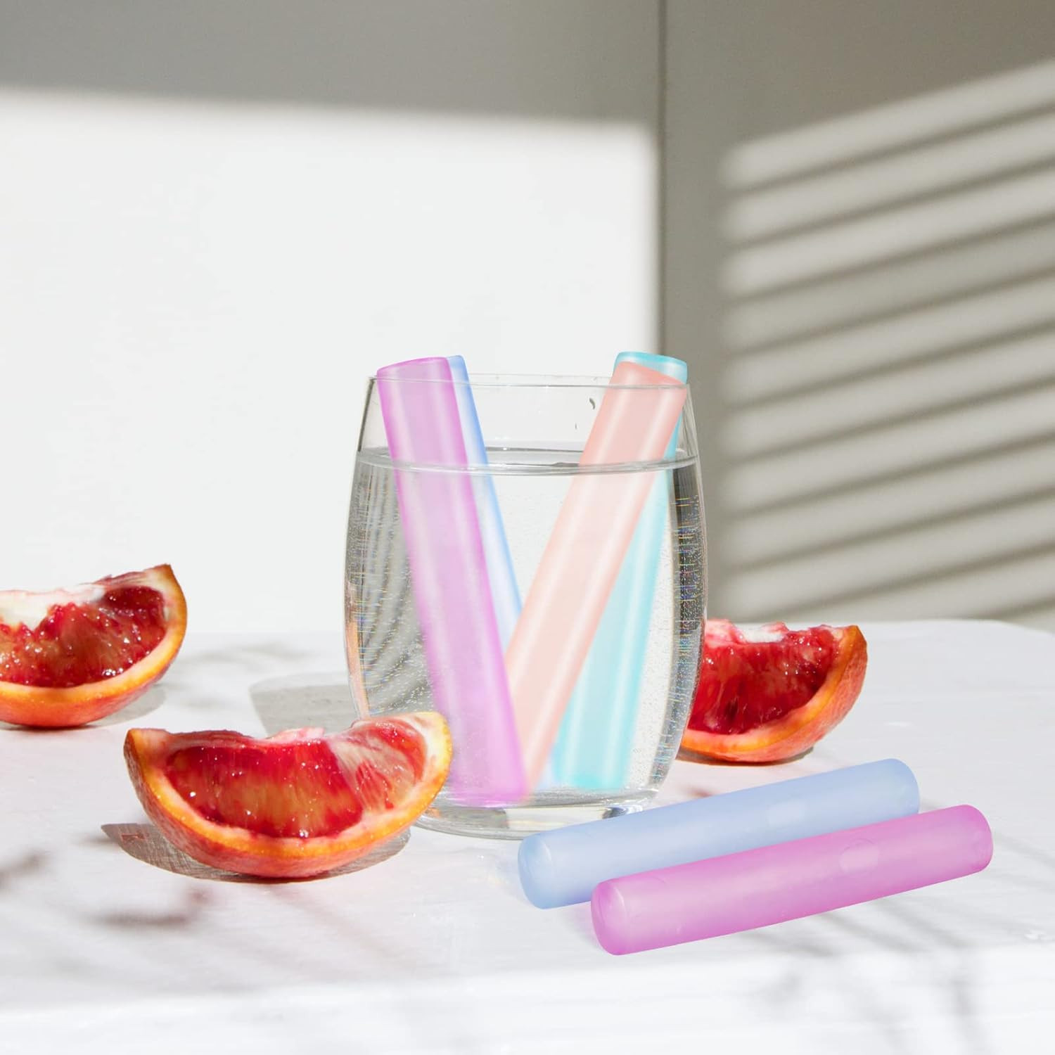 12 Pack Color-Changing Reusable Ice Cubes for Drinks, Quick Freeze Water Bottle