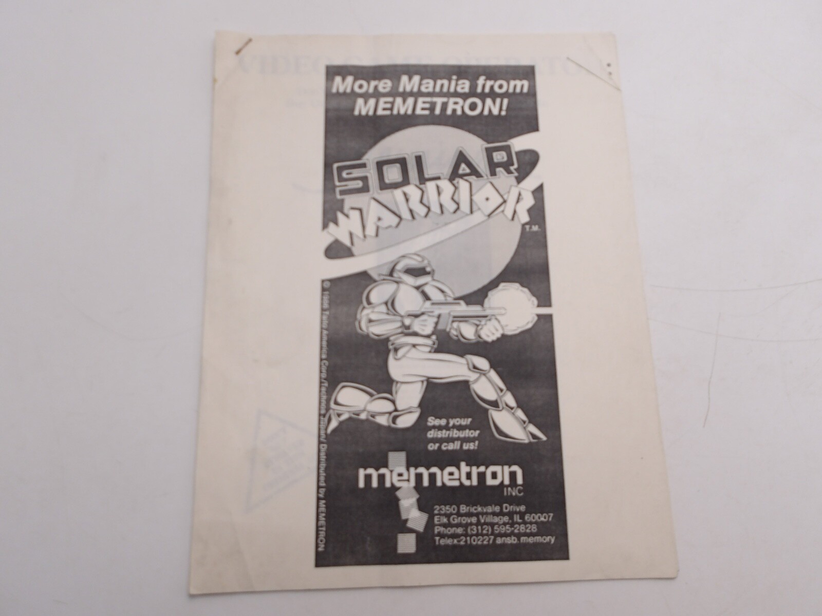 Memtron- Solar Warrior-   Manual (10 pages)