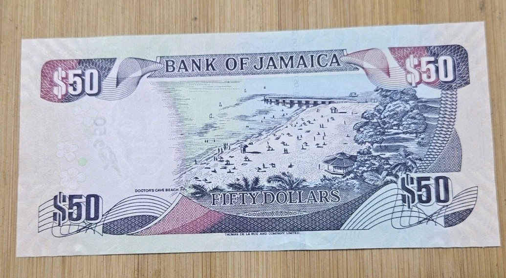 2007 Jamaican 50 Dollars, P-83b, Uncirculated Banknote (crisp)