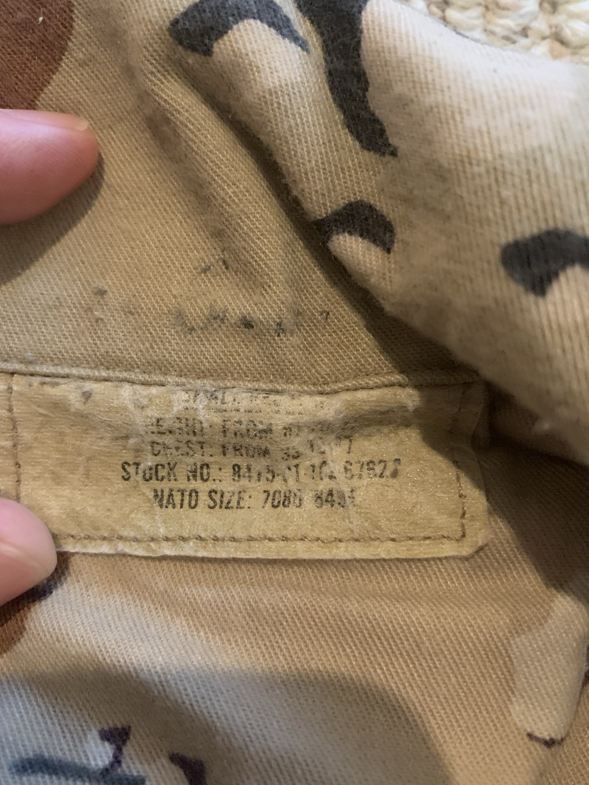 Six Color Desert DBDU Uniform Top Modified Numbered Early Version 1980’s