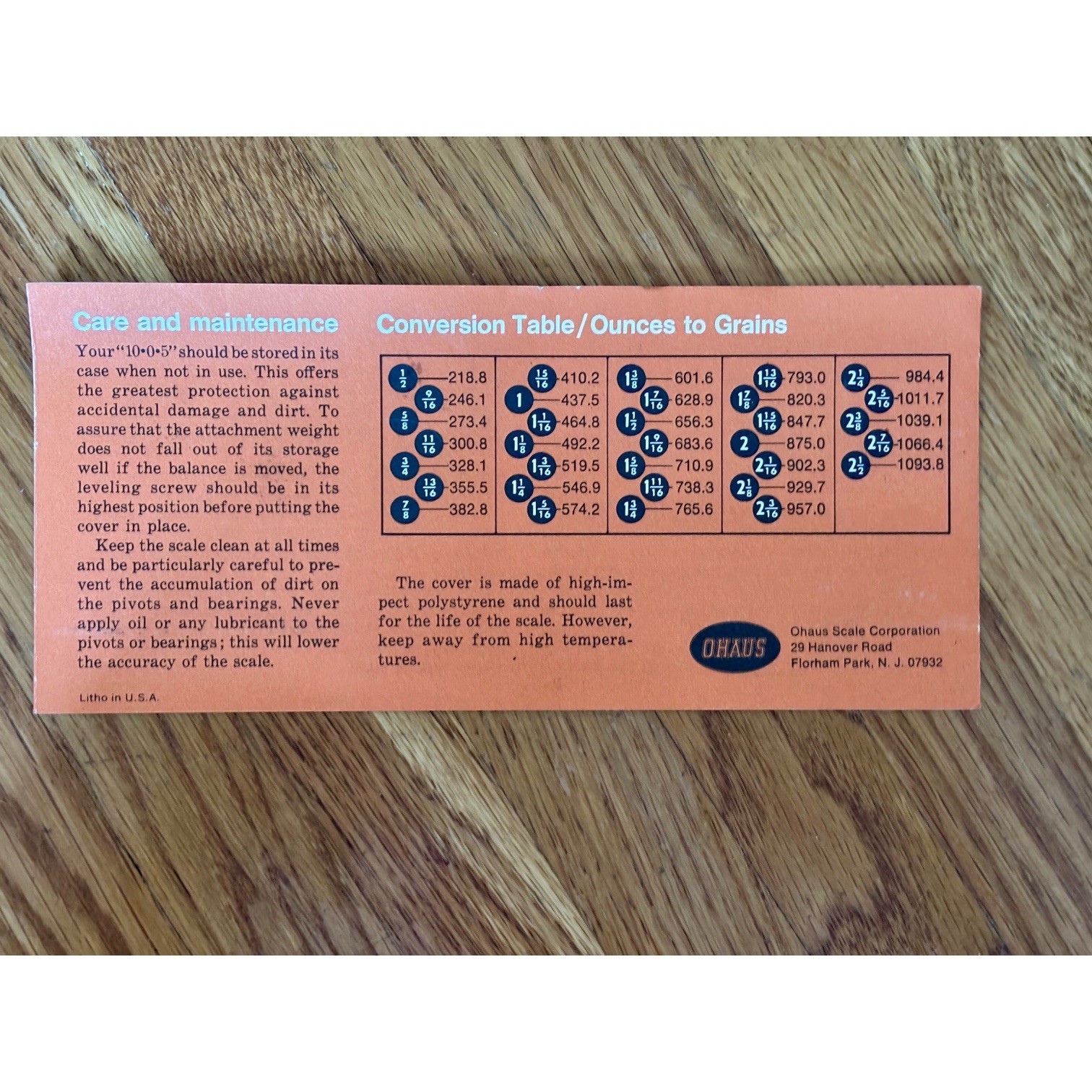 OHAUS 10-0-5 Precision Reloading Scale Balance Beam w/ Box & Instructions
