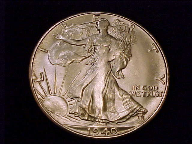 1940-S Brilliant Uncirculated Walking Liberty Half Dollar
