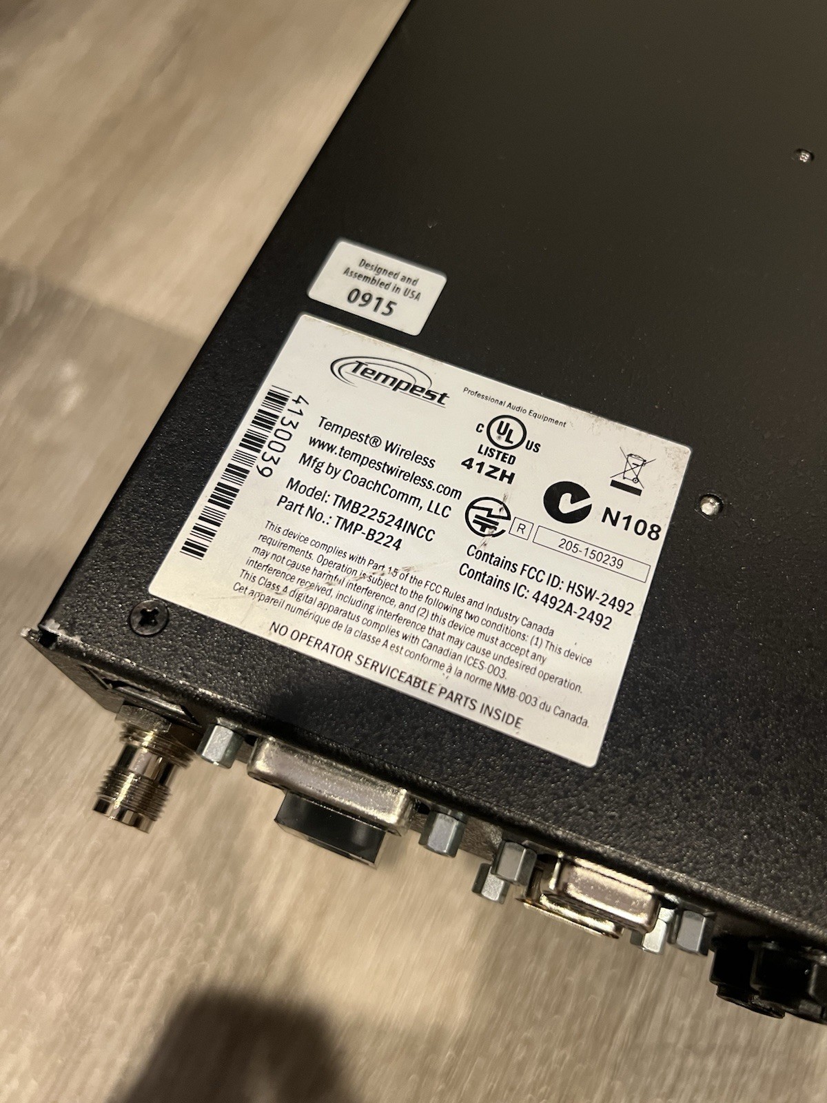 Clear-com Tempest 4 channel 2400 Wireless Base Station System