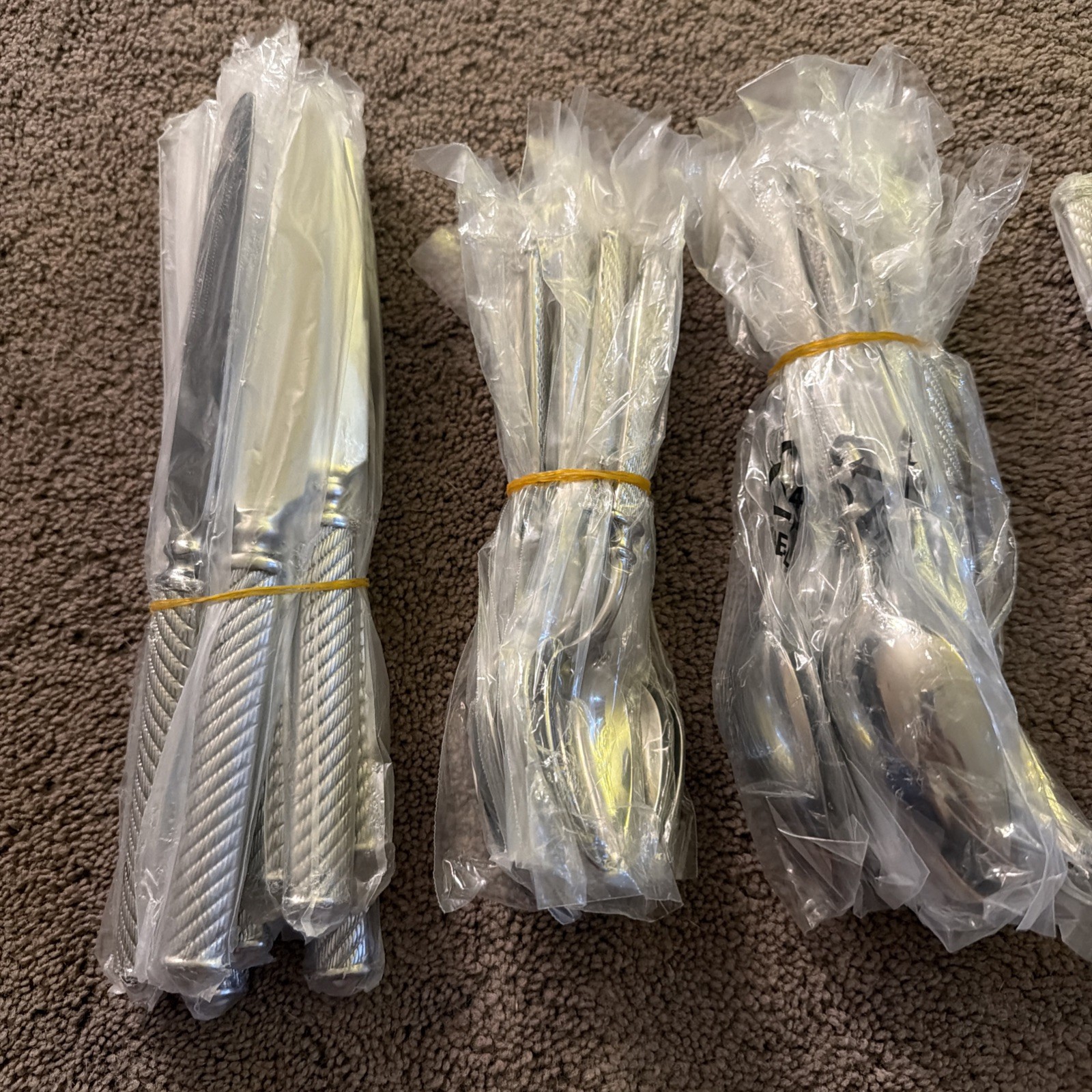 Retro Rope-Patternware Set Flatware Set Cutlery Set Forged 60-Piece Silver