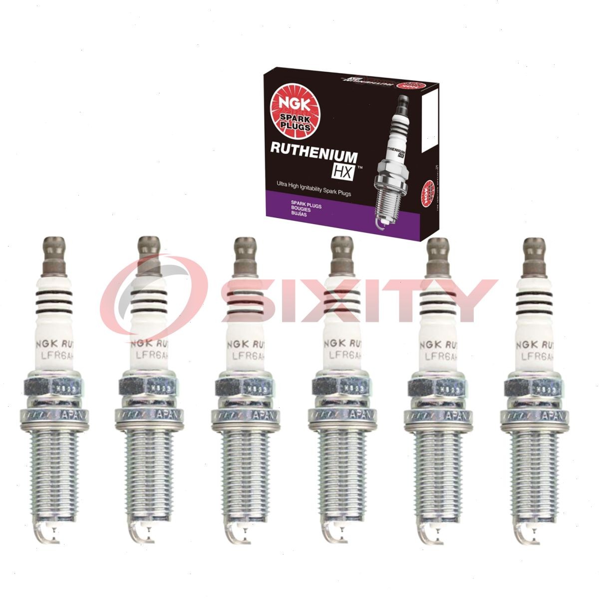 6 pcs NGK Ruthenium HX Spark Plugs for 2007-2013 BMW 328i 3.0L L6 - Engine pr