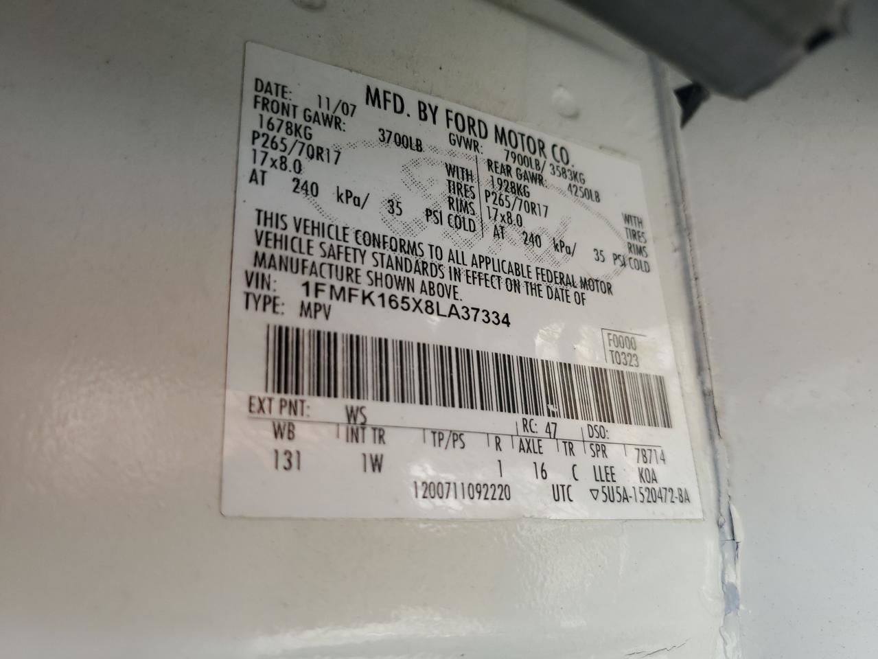 EXPEDITON 2008 Glove Box 4711865