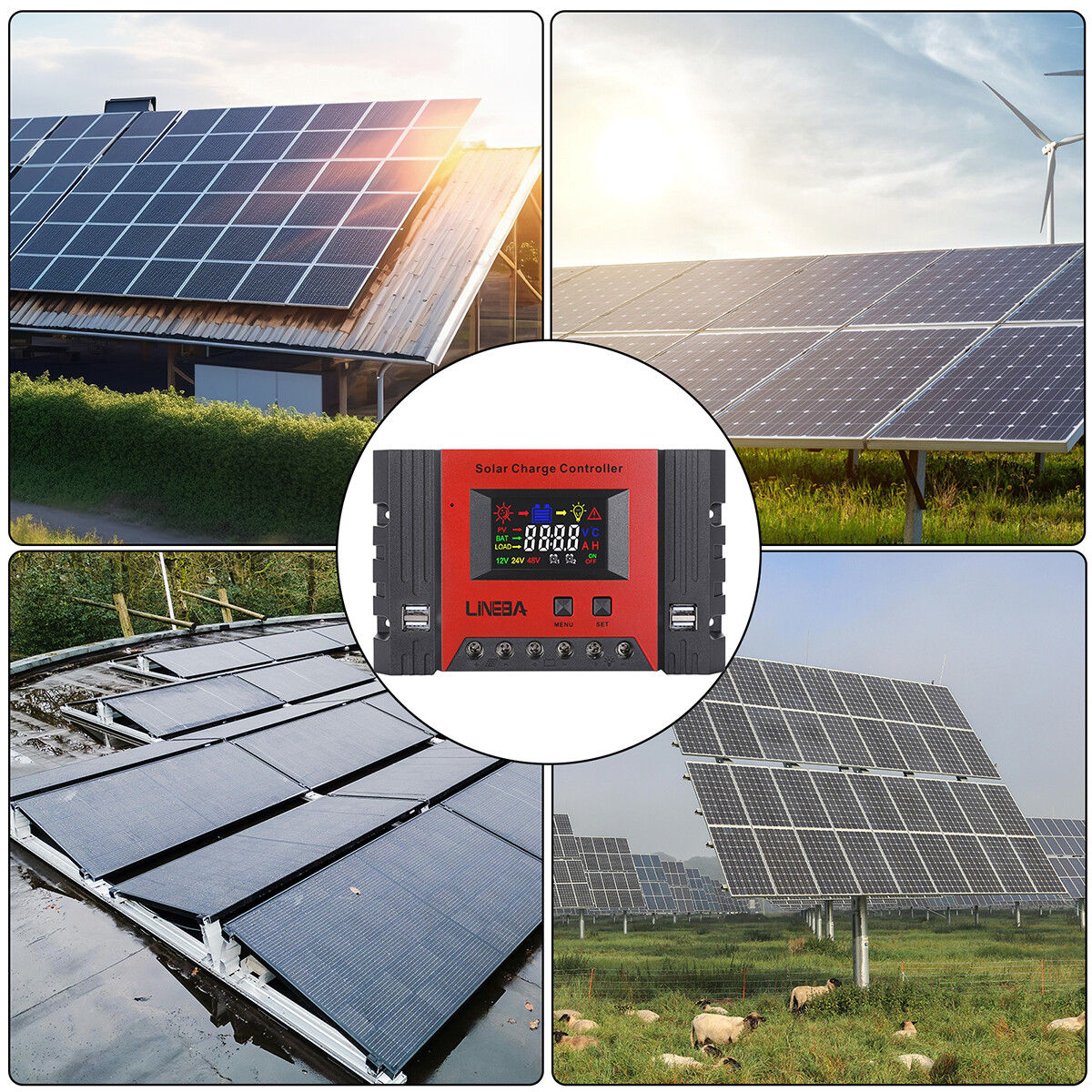 30A 12V/24V AUTO PWM Solar Charge Controller Solar Panel RV Battery PV Regulator