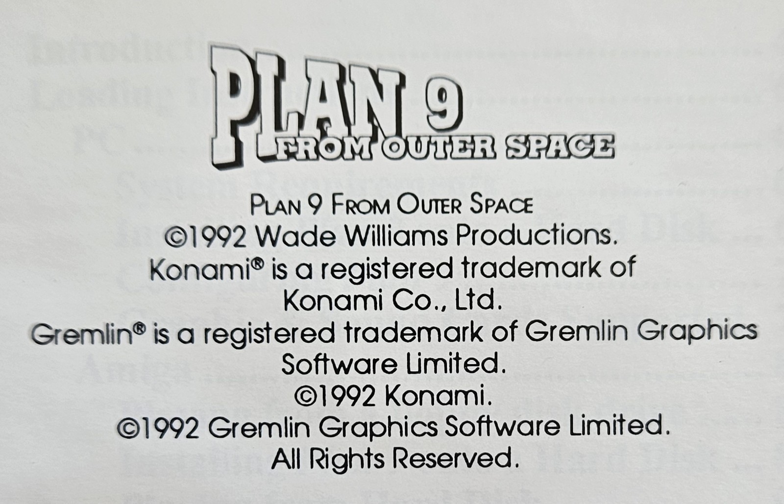 Plan 9 From Outer Space Floppy Discs PC Video Game Konami 1992 Vintage RARE!💻💿