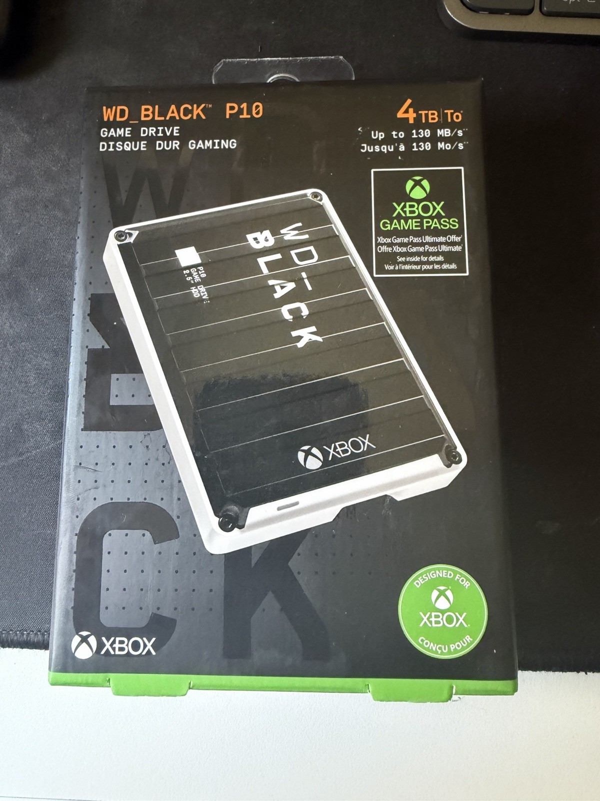WD BLACK P10 For Xbox 4TB External USB Portable Game Drive
