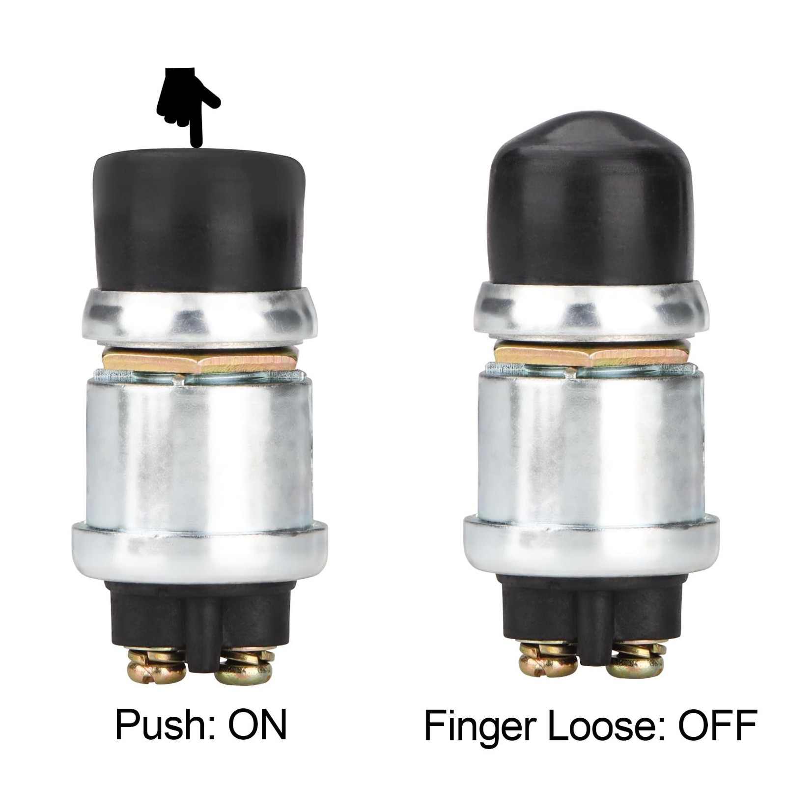 2Pack Push Button Starter Switch, 12V / 24V 50A, Waterproof Push Button Switc...