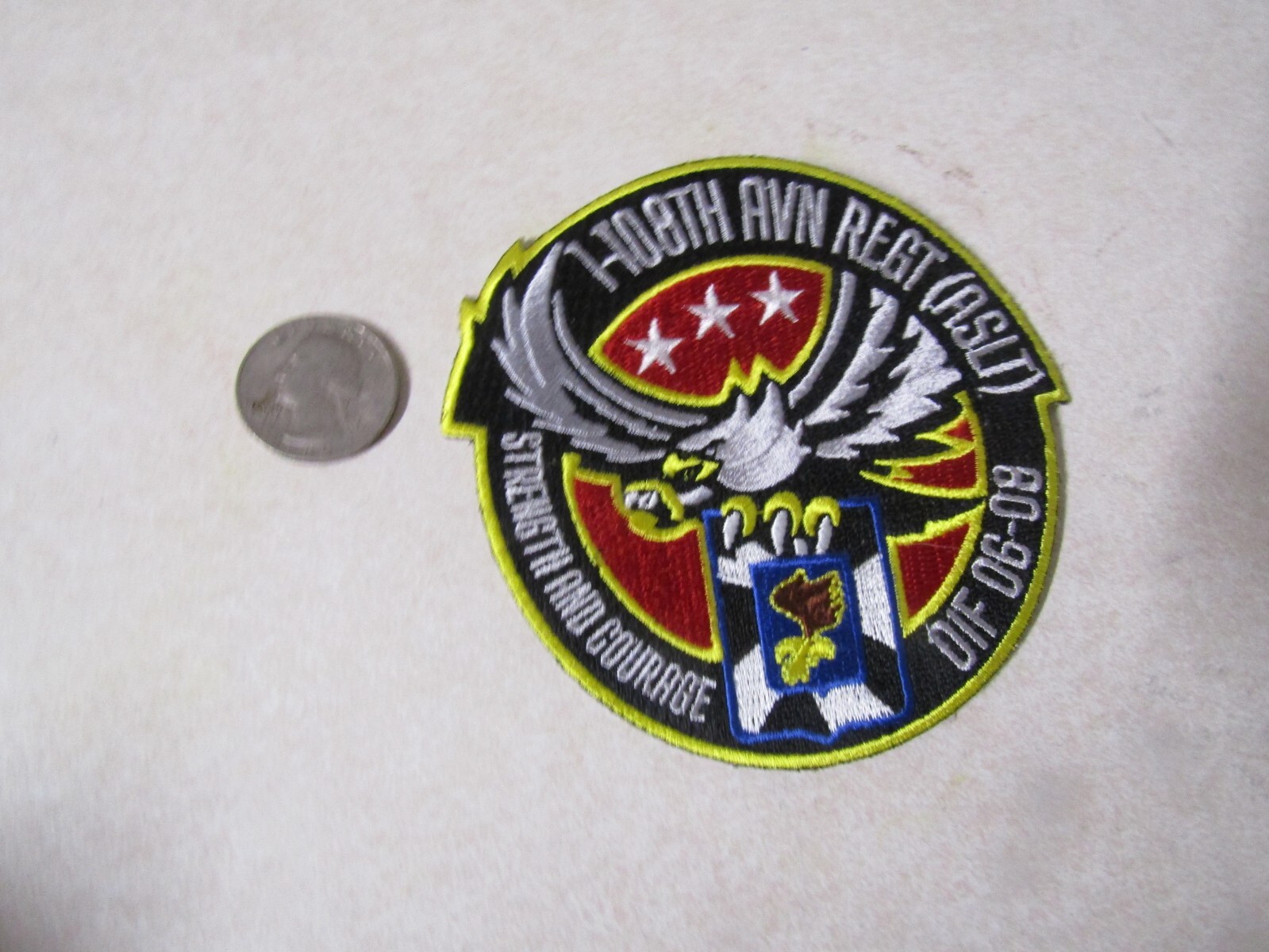 MILITARY PATCH OLDER 1-108TH AVIATION REGIMENT ASSAULT OIF 06-08