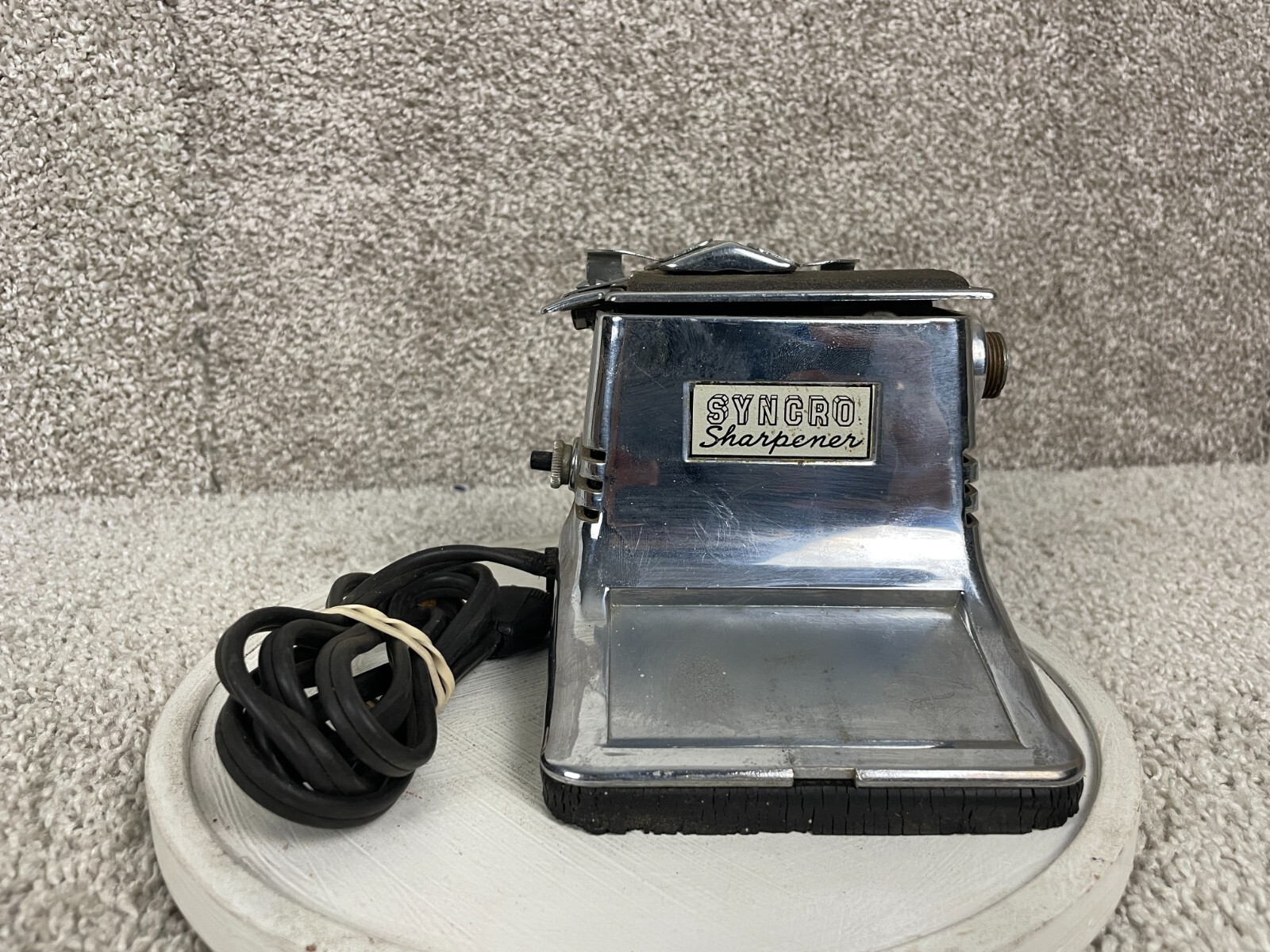 Vintage Syncro Model 400 Electric Sharpener W/ Instruction Tested/Works