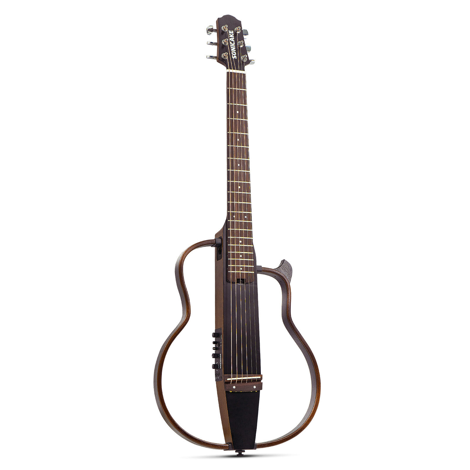 Sonicake Travel Guitar, Portable Solid Mahogany Body Acoustic-Electric Guitar