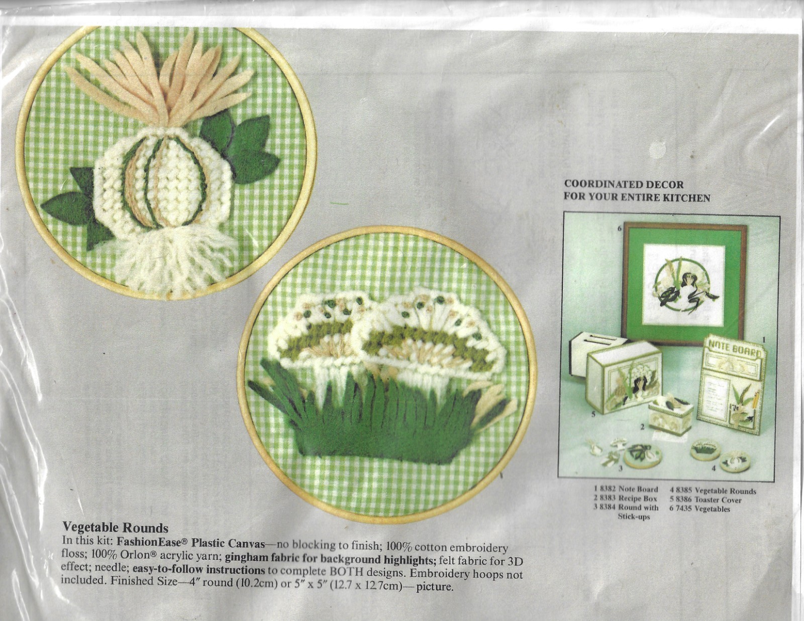 VEGETABLE ROUNDS  WALL HANGING  7ct plastic canvas  PATTERN  (#TF0718)